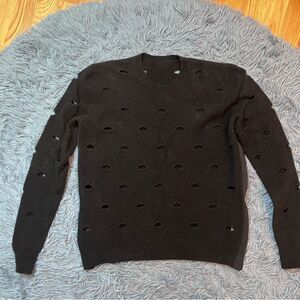 JNBY Black Distressed Wool Yak Sweater Size S